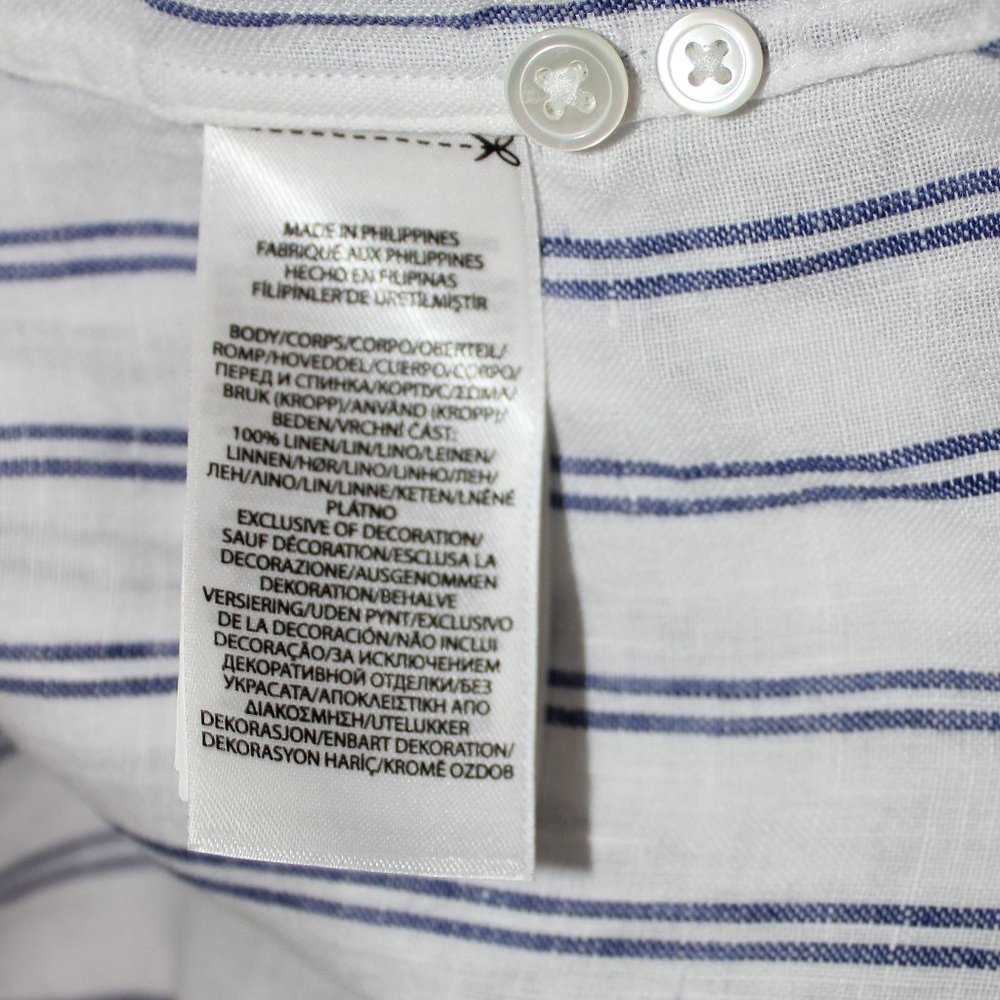 Polo Ralph Lauren Striped Linen Shirt Long Sleeve XL/TG - Picture 8 of 11